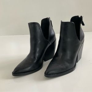 ABOUND (Nordstrom) Kayla Black Leather Side Slit Boots Booties